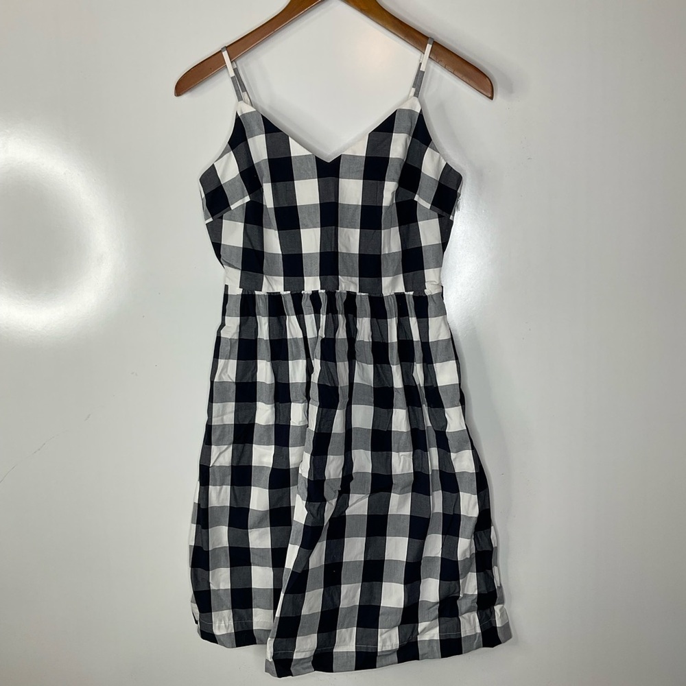 J. Crew Black & White Gingham Print‎ Dress Size 2